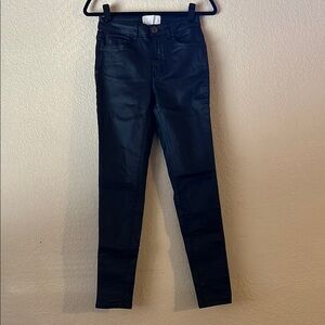 Women's Black Coated Skinny Jeans